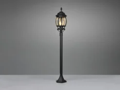 LED Wegeleuchte nostalgische Laterne Aluminium Schwarz, Höhe 100cm