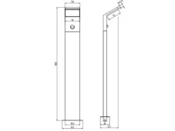 LED Wegeleuchte PEARL mit Bewegungsmelder, Anthrazit Höhe 100cm