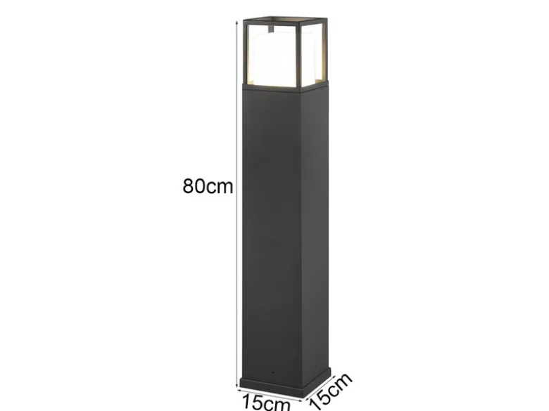 LED Wegeleuchte WITHAM in Anthrazit, Lichttemperatur einstellbar, Höhe 80cm