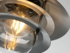 LED Wetterfeste Außen Hängeleuchte aus Edelstahl, Silber Ø22cm