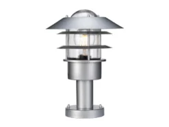 LED Wetterfeste Sockelleuchte aus Edelstahl, Silber Höhe 30,5cm