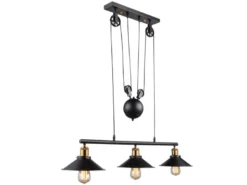 LED Zugpendelleuchte 3-flammig höhenverstellbar bis 180cm lang, Breite 92cm