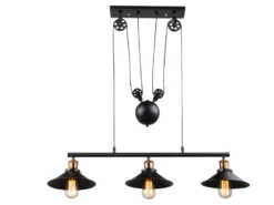 LED Zugpendelleuchte 3-flammig höhenverstellbar bis 180cm lang, Breite 92cm