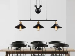 LED Zugpendelleuchte 3-flammig höhenverstellbar bis 180cm lang, Breite 92cm