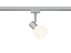 Lichtschienensystem mit 5 Spots Glas Weiß & Einspeisung 3-adrig, Länge 202,5cm