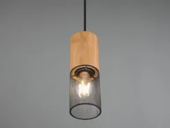 Lichtschienensystem mit 8x Holz Pendel & Einspeisung 3-adrig, Länge 202,5cm