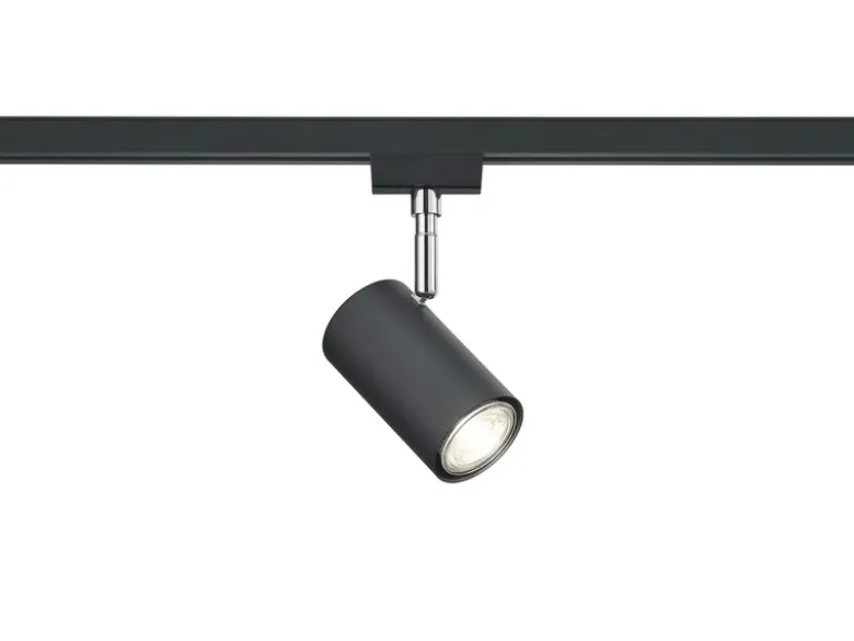 Lichtschienensystem Schwarz mit 5 Spots & Einspeisung 3-adrig, Länge 202,5cm