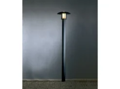 Mastleuchte / Gartenlaterne HEIMDAL, Höhe 200 cm, Alu schwarz / Glas opal, E27