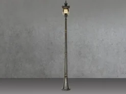 Mastleuchte PHILADELPHIA Jugendstil mit Amberglas, Höhe 237cm