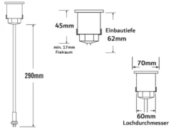 Mini LED Bodeneinbauspots Edelstahl/Glas Basisset 3er SET mit Trafo Ø7cm IP44