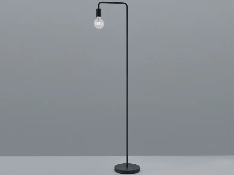 Minimalistische Retro Stehleuchte DIALLO, schwarz matt