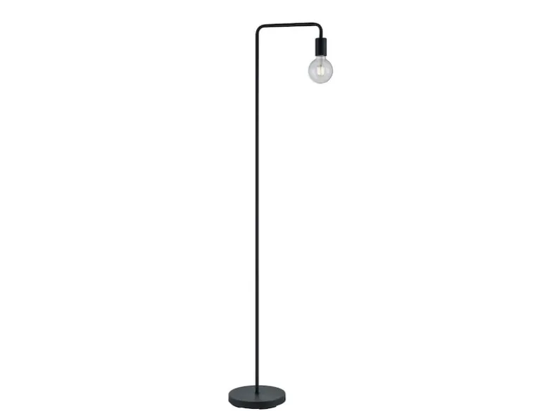 Minimalistische Retro Stehleuchte DIALLO, schwarz matt