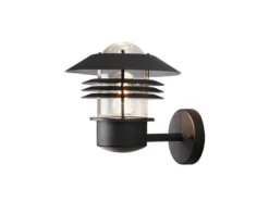 Moderne Außen Wandlaterne MODENA stehend, Aluminium Schwarz, Höhe 23cm