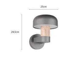 Moderne Außenwandleuchte FRASER in Anthrazit & Holzoptik, Höhe 24cm
