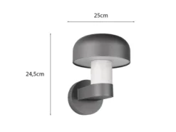Moderne Außenwandleuchte FRASER Anthrazit & Betonoptik, Höhe 24cm