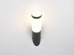Moderne Außenwandleuchte TRIOTO aus Edelstahl in Schwarz, Höhe 39cm