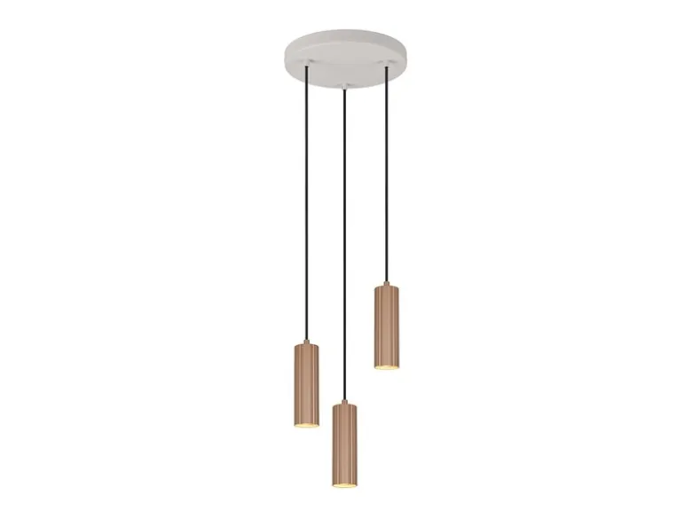 Moderne Cluster Pendelleuchte SOKA 3-flammig Metall Hellgrau & Coffee Ø 28cm