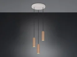 Moderne Cluster Pendelleuchte SOKA 3-flammig Metall Hellgrau & Coffee Ø 28cm