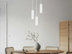 Moderne Cluster Pendelleuchte SOKA 3-flammig aus Metall Weiß Ø 28cm
