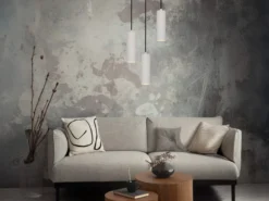 Moderne Cluster Pendelleuchte SOKA 3-flammig aus Metall Hellgrau Ø 28cm