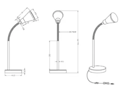 Moderne flexible LED Schreibtischleuchten 2er SET 1 flammige Kunststoff in Weiß