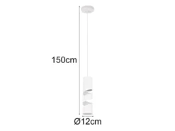Moderne kleine LED Pendelleuchte 1-flammig aus Metall in Weiß, Ø 12cm