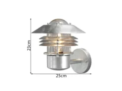 Moderne LED Außen Wandlaterne stehend, Stahl Silber, Höhe 23cm