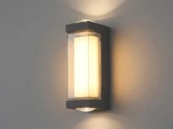 Moderne LED Außenwandleuchte PLIXON aus Aluminium Anthrazit, Höhe 19cm