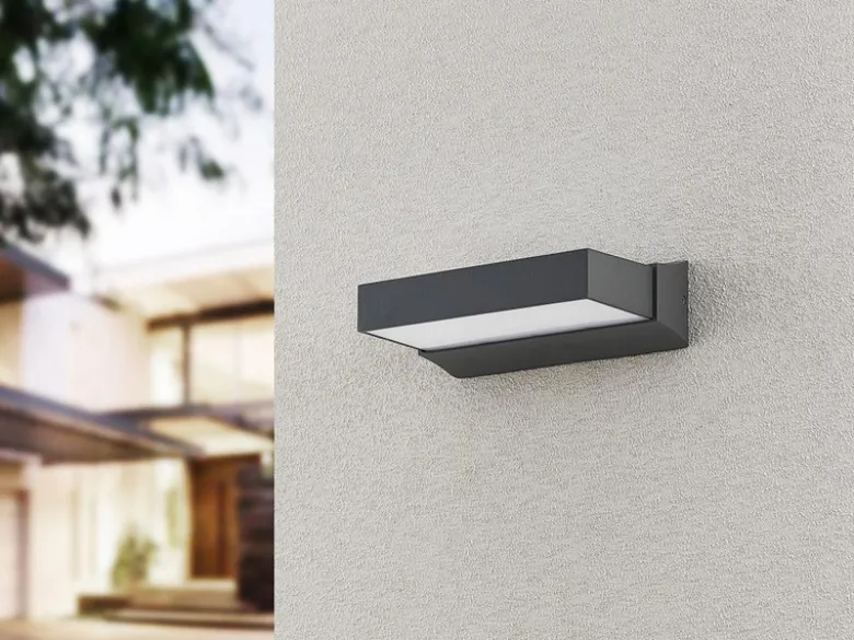 Moderne LED Außenwandleuchte Anthrazit IP65 - 2er SET für Fassadenbeleuchtung