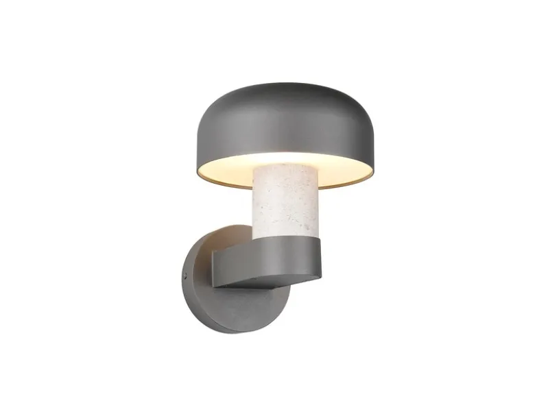 Moderne LED Außenwandleuchte in Anthrazit & Betonoptik, Höhe 24cm