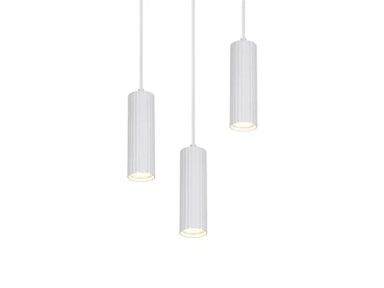 Moderne LED Cluster Pendelleuchte 3-flammig aus Metall Weiß Ø 28cm