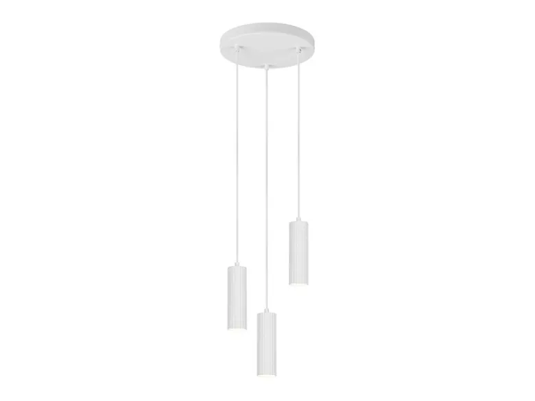 Moderne LED Cluster Pendelleuchte 3-flammig aus Metall Weiß Ø 28cm