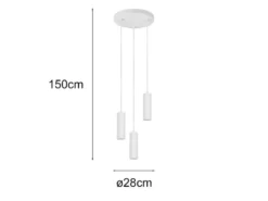 Moderne LED Cluster Pendelleuchte 3-flammig aus Metall Weiß Ø 28cm