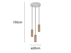 Moderne LED Cluster Pendelleuchte 3-flammig Hellgrau Coffee Ø 28cm