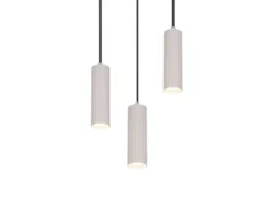 Moderne LED Cluster Pendelleuchte 3-flammig Hellgrau Ø 28cm