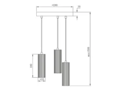 Moderne LED Cluster Pendelleuchte 3-flammig Hellgrau Ø 28cm