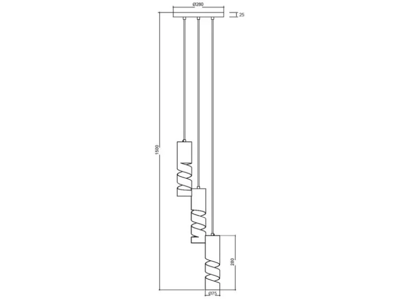 Moderne LED Cluster Pendelleuchte 3-flammig aus Metall in Weiß, Ø 28cm