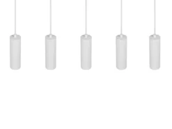 Moderne LED Pendelleuchte 5-flammig aus Metall Weiß, Breite 85cm