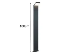 Moderne LED Pfostenleuchte 2er SET aus ALU in anthrazit, IP54, Höhe 100 cm
