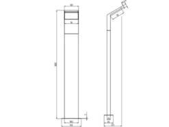Moderne LED Pfostenleuchte 2er SET aus ALU in anthrazit, IP54, Höhe 100 cm