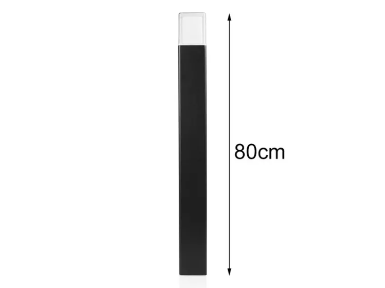 Moderne LED Pollerleuchte aus Aluminium in Schwarz, Höhe 80cm