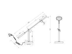 Moderne LED Schreibtischlampe MONZA dimmbar mit Schwenkarm, Silber Höhe 52cm