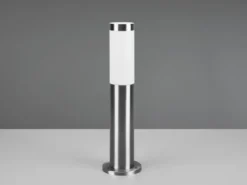 Moderne LED Sockelleuchte aus Edelstahl in Silber, Höhe 45cm