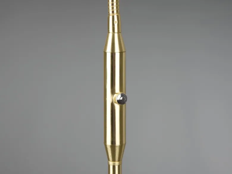 Moderne LED Stehlampe MONZA dimmbar mit Flexarm, Messing, Höhe 145cm