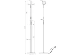Moderne LED Stehlampe MONZA dimmbar, 2-flammig Schwarz, Höhe 160cm