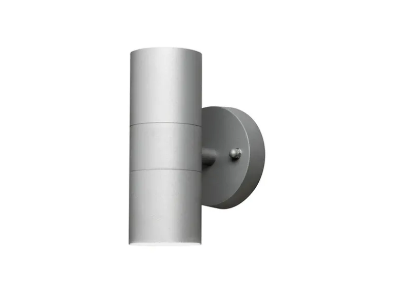 Moderne LED Up-Down Außenwandleuchte Höhe 17cm, Aluminium Grau