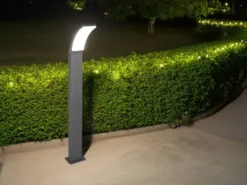 Moderne LED Wegeleuchte BEJA aus Aluminium in Anthrazit, Höhe 100cm