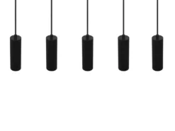 Moderne Pendelleuchte SOKA 5-flammig aus Metall Schwarz, Breite 85cm