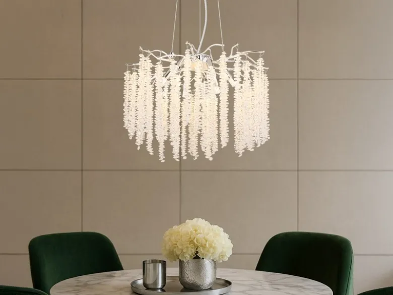 Moderner LED Kronleuchter Silber Chrom mit Glas Kristall Ø 50cm