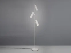 Moderne Stehlampe SOKA mit 3 schwenkbaren Spots, Hellgrau, Höhe 150cm